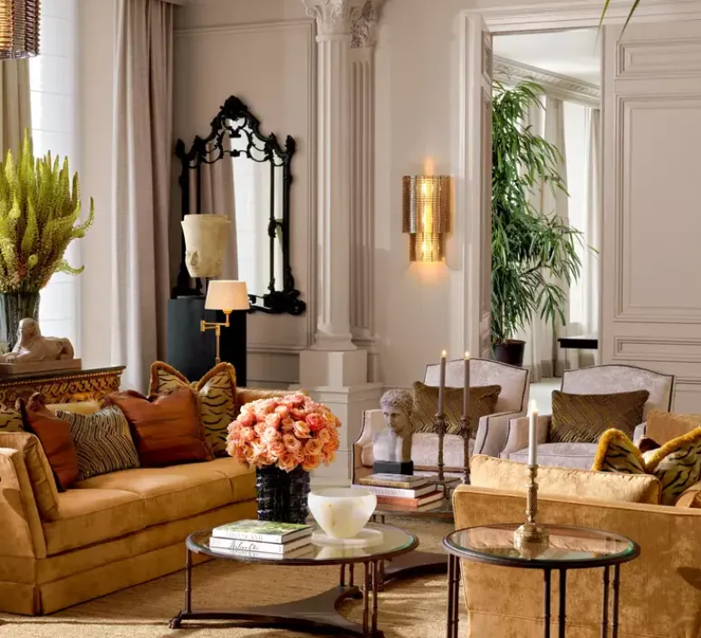 Applique*Eichholtz Applique murale, Imperial, , L34cm, H59cm - laiton brossé, verre fumé