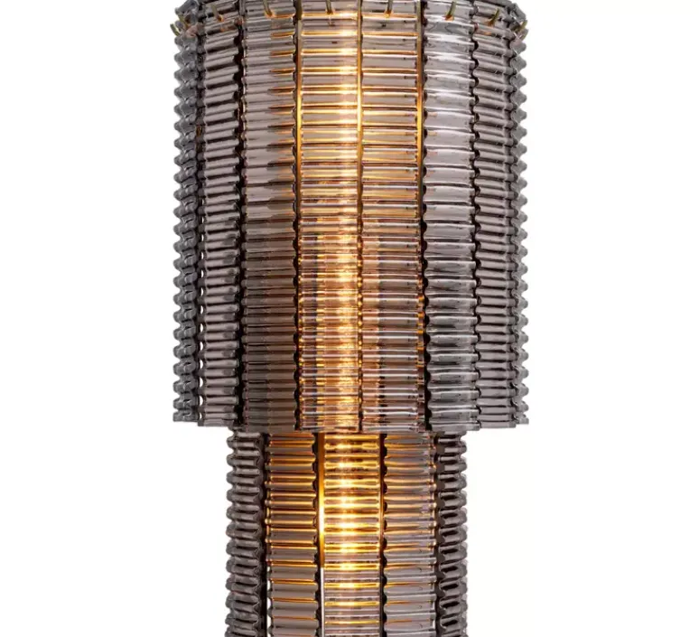 Applique*Eichholtz Applique murale, Imperial, , L34cm, H59cm - laiton brossé, verre fumé