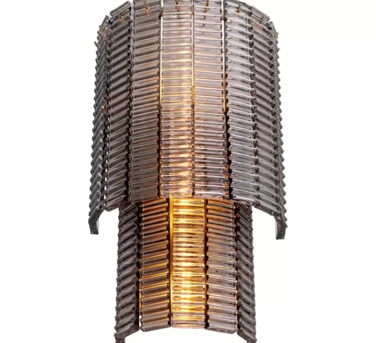 Applique*Eichholtz Applique murale, Imperial, , L34cm, H59cm - laiton brossé, verre fumé