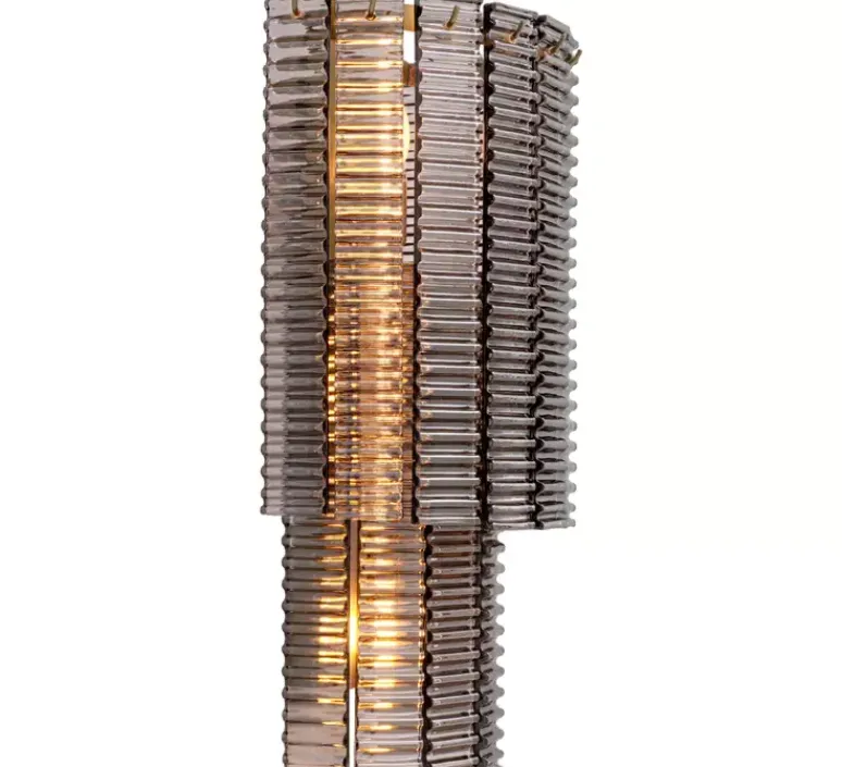 Applique*Eichholtz Applique murale, Imperial, , L34cm, H59cm - laiton brossé, verre fumé