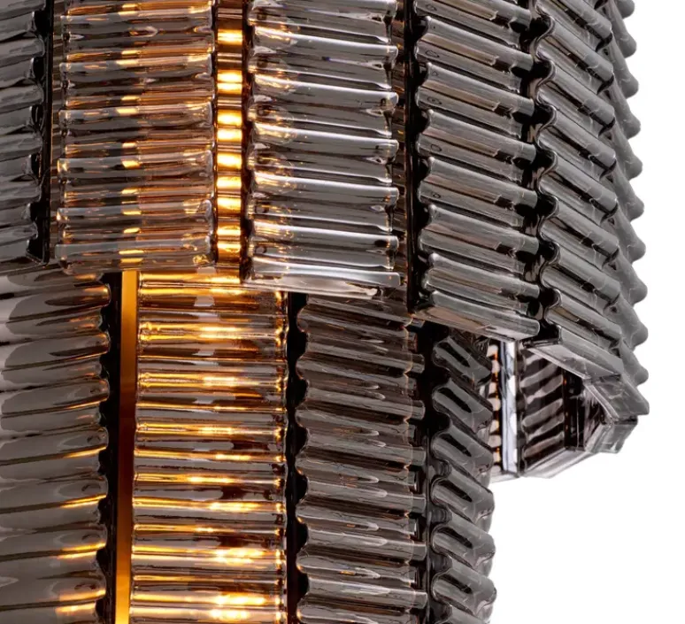 Applique*Eichholtz Applique murale, Imperial, , L34cm, H59cm - laiton brossé, verre fumé