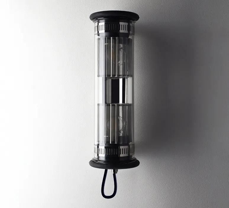 Applique*DCW éditions Paris Applique murale, In The Tube 100-350, , Ø10cm, H37cm - réflecteur argent et maille argentée