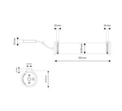 Applique*DCW éditions Paris Applique murale, In the tube ITT 100-500, or, maille dorée, Ø10cm, H52cm - DCW Editions noir