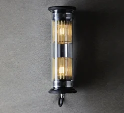 Applique*DCW éditions Paris Applique murale, In The Tube 100-350, , Ø10cm, H37cm - réflecteur argenté et mailles dorées