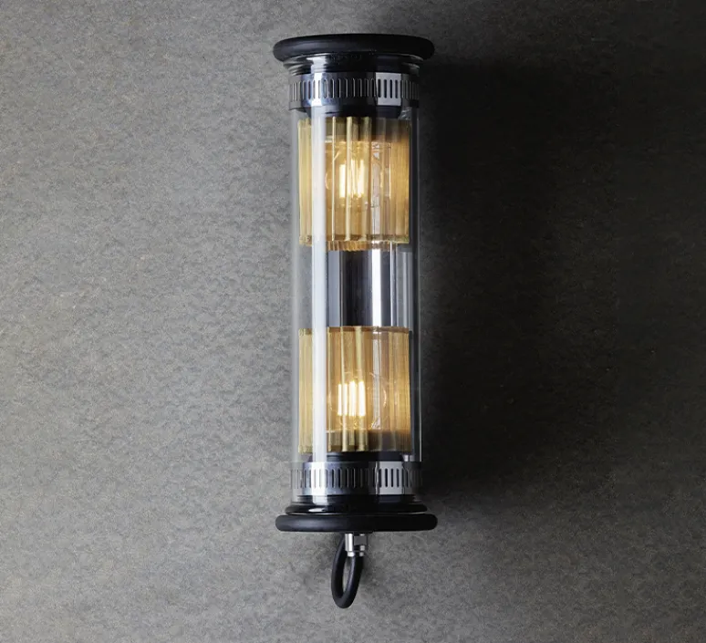 Applique*DCW éditions Paris Applique murale, In The Tube 100-350, , Ø10cm, H37cm - réflecteur argenté et mailles dorées