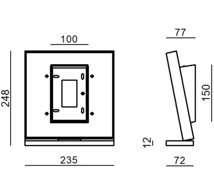 Applique murale, Inbilico, blanc, or, LED, dim, 2700K, 3490 lm, L7,2cm, H20cm - Stilnovo