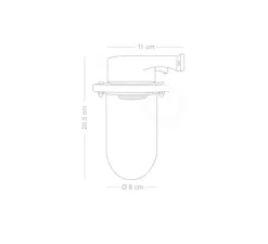 Applique*Zangra Applique murale, indoor/outdoor, , IP64, L8cm, H20,5cm - laiton nickelé
