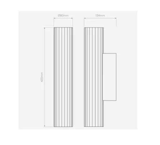 Applique murale, Io 420, or mat, IP44, LED, 3000K, 605lm, L8cm, H42cm - Astro Lighting