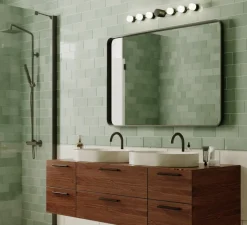 Applique*CVL Applique murale, IP BACKSTAGE Linear L6, noirci, IP44, L72,3cm, H9,2cm - laiton