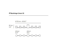 Applique*CVL Applique murale, IP BACKSTAGE Linear L6, noirci, IP44, L72,3cm, H9,2cm - laiton