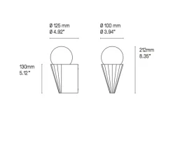 Applique*CVL Applique murale, IP Cornet, , IP44, L12,5cm, H21,2cm - Graphite satiné