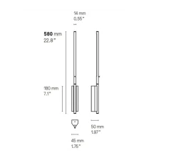 Applique murale, IP LINK, laiton satiné, IP44, L5cm, H58cm - Cvl