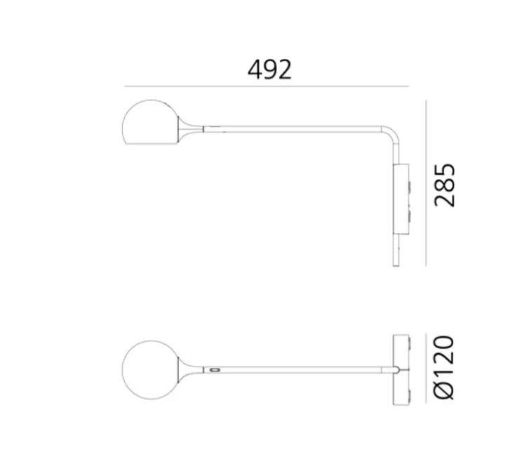 Applique murale, IXA Wall, anthracite, L7cm, H28,5cm - Artemide