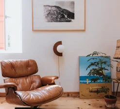 Applique murale, Joseph, câble court, châtaigne, L22cm, H30cm - Zuri