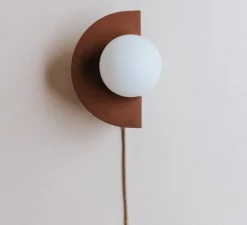 Applique murale, Joseph, câble court, châtaigne, L22cm, H30cm - Zuri