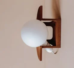 Applique murale, Joseph, câble court, châtaigne, L22cm, H30cm - Zuri