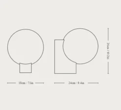 Applique murale, Journey SHY2, noir, L18cm, H26cm - Andtradition