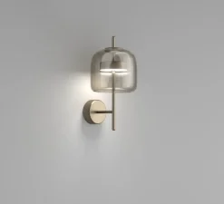 Applique*Vistosi Applique murale, Jube APS, , LED, dim, 2700K, 1200 lm, L18cm, H36cm - tranparent fumé