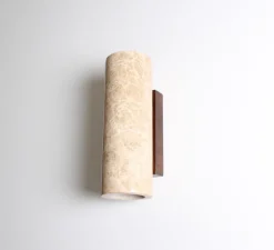 Applique murale, Kali Round, Marbre beige, Ø8cm, H25cm - BACCARIS