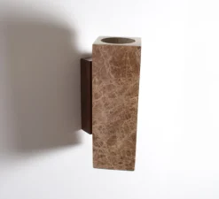 Applique murale, Kali Square, Marbre beige, L11,3cm, H25cm - BACCARIS