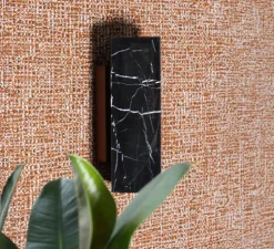 Applique murale, Kali Square, Marbre noir, L11,3cm, H25cm - BACCARIS