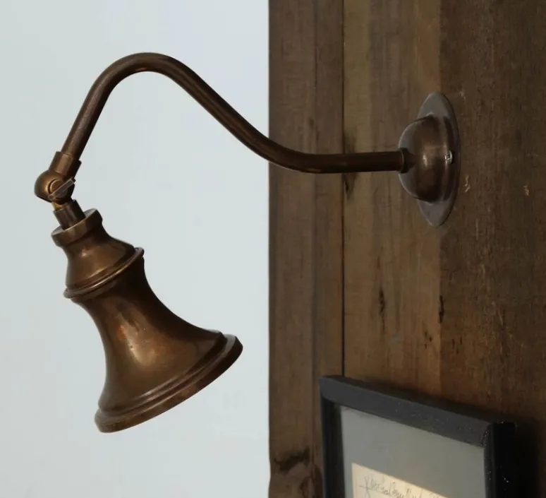 Plafonnier & Spot|Applique*Mullan Lighting Applique murale, Kent, laiton antique, L20-31cm, H18cm - laiton vieilli