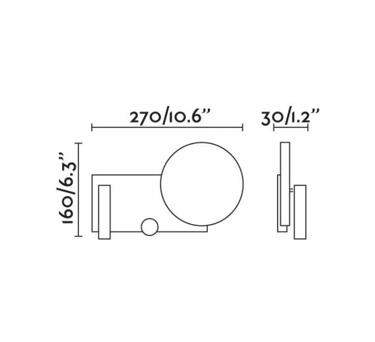 Applique*Faro Applique murale, KLEE droite, , L30cm, H27cm - gris