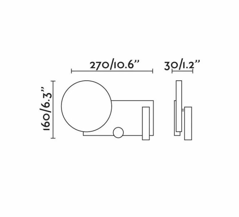 Applique*Faro Applique murale, KLEE gauche, , L30cm, H27cm - gris