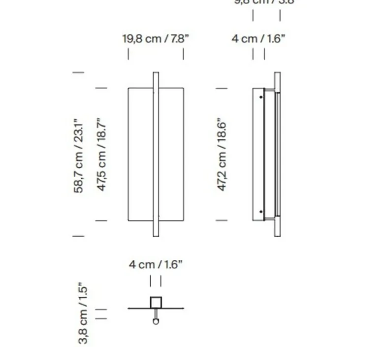 Applique*Santa & Cole Applique murale, Lamina Dorada 45, , LED, dim, 2700K, 245 lm, L19,8cm, H58,7cm - noir et or