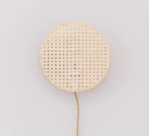 Applique murale, Lampe à poser, Moon 25, cannage naturel, Ø25cm, H8cm - an°so