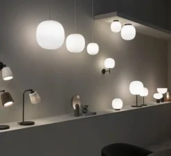 Applique*New Works Applique murale, Lantern, , Ø25cm, H30cm - verre opal blanc, noir