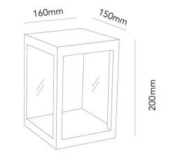 Applique*Light Point Applique murale, Lantern W2, , LED, L16cm, H20cm - noir