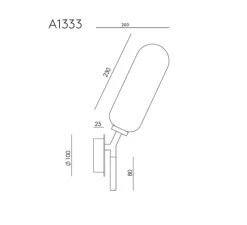Applique murale, Lari, A1333, noir mat, cuir noir, IP44, LED, dim, 2700K, 900 lm, L10cm, H33cm - Aromas del Campo