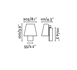 Applique murale, LE PETIT, noir, LED, 3000k, 130lm, H5,5cm, H10cm - Faro