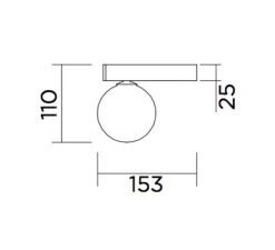 Applique*Atelier Areti Applique murale, Leaf, , L15,3cm, H15,3cm - laiton, verre opalin