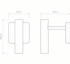 Applique*Astro Applique murale, Leda Single, , L11cm, H18cm - noir