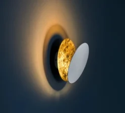 Applique*Catellani & Smith Applique murale, Lederam W25, blanc et laiton, LED, dim, 2700K, 1550 lm, Ø25cm, H25cm - laiton et blanc