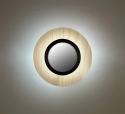 Applique murale, Lens Circular, blanc ivoire, noir, LED, 3000K, 160lm, L24,5cm, H24,5cm - LZF