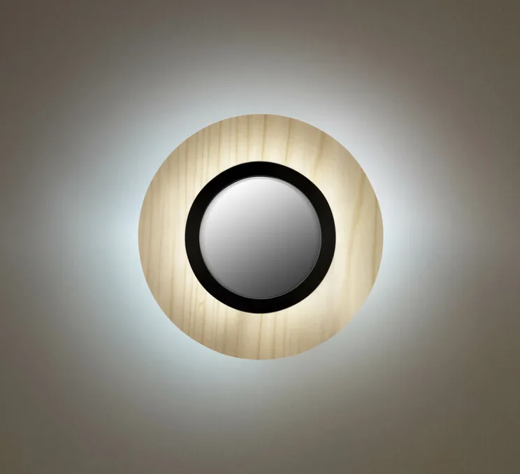 Applique murale, Lens Circular, blanc ivoire, noir, LED, 3000K, 160lm, L24,5cm, H24,5cm - LZF