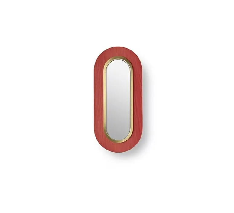 Applique*LZF Applique murale, Lens Oval, , LED, 2700K, L22cm, H45,5cm - bois naturel de cerisier, doré