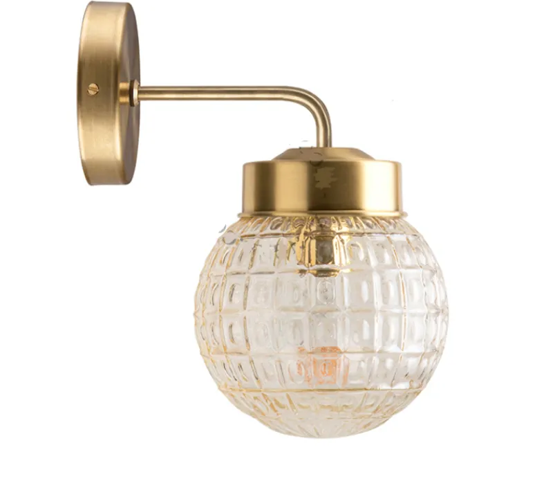 Applique*Zangra Applique murale, Light.136, avec glass032, laiton, Ø15cm, H27,4cm - laiton, verre fumé