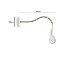 Plafonnier & Spot|Applique*Zangra Applique murale, Light.040, , laiton, Ø10cm, L48cm - blanc