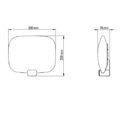 Applique*DCW éditions Paris Applique murale, Light Me Tender Horizontal, , IP44, LED, dim, 2700K, 1430 lm, L30cm, H25cm - verre, or