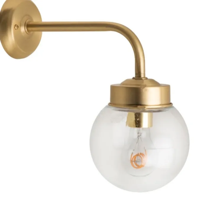 Applique murale, Light.o.101, avec Glass005, Laiton, transparent, IP43, L10cm, H29,5cm - Zangra