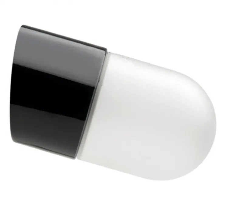 Applique murale, Light.o.005, avec glass001, noir, IP54, Ø8,5cm, H15cm - Zangra