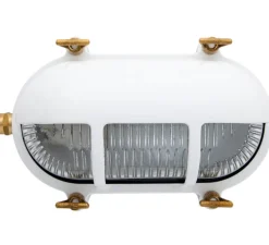 Applique murale, Light.o.071, blanc, laiton, IP64, L20cm, H13cm - Zangra