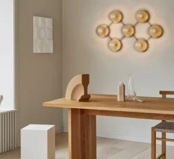 Applique*Nuura Applique murale, Liila 7, or, verre transparent, L94,3cm, H55,4cm - transparent, or