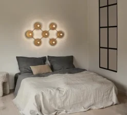 Applique*Nuura Applique murale, Liila 7, or, verre transparent, L94,3cm, H55,4cm - transparent, or