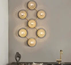 Applique*Nuura Applique murale, Liila 7, or, verre transparent, L94,3cm, H55,4cm - transparent, or