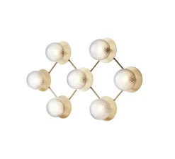 Applique*Nuura Applique murale, Liila 7, or, verre transparent, L94,3cm, H55,4cm - transparent, or